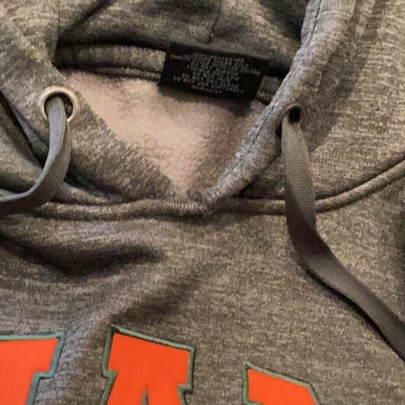University of Miami Hooded Charcoal Sweatshirt in Adult Size Small. Preloved. - Picture 5 of 5